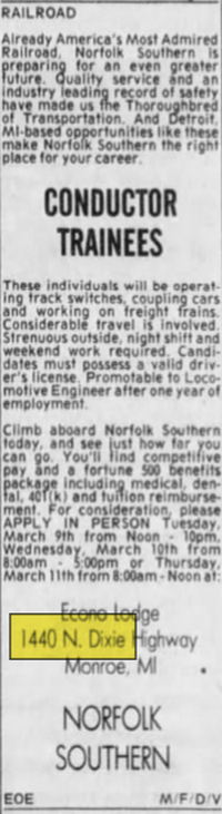 Howard Johnsons Motor Lodge (Econo Lodge, Economy Inn, Days Inn) - Mar 07 1999 Article